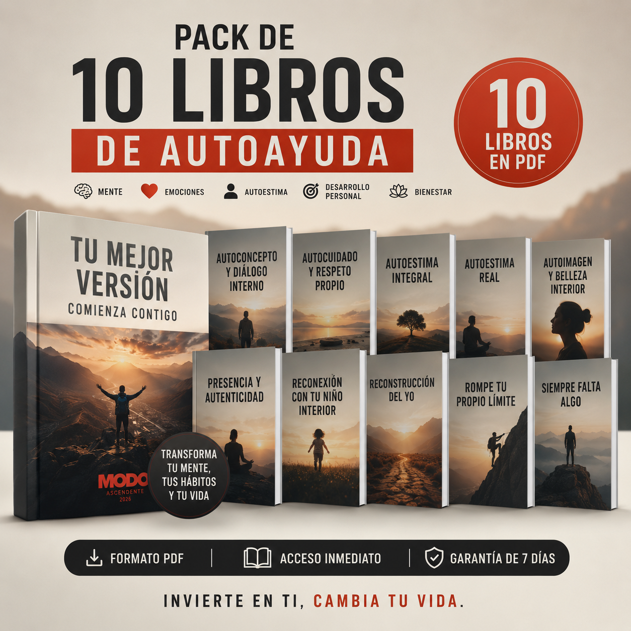 ✨ Pack Definitivo de Autoestima | 10 Libros para Transformar tu Vida 💙