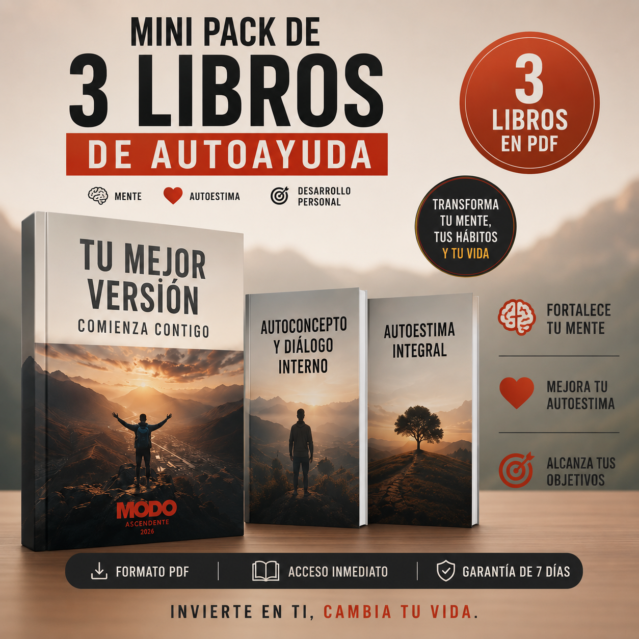 🌟 Mini Pack de 3 Libros de Autoayuda | Transforma tu Mentalidad 📚