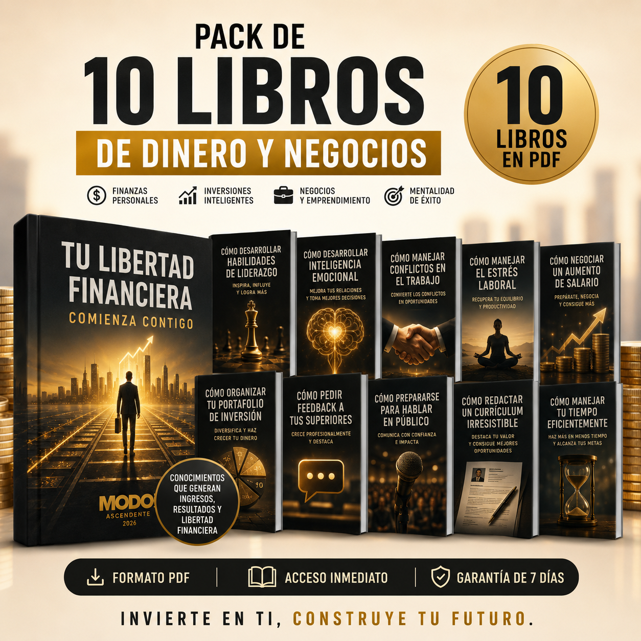🚀 Transforma tu Mentalidad Financiera | Pack de 10 Libros en PDF 💰